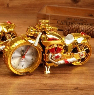 Decoration creative alarm clock Personality bedroom lazy decoration fashion bed alarm motorcycle student simple household watch