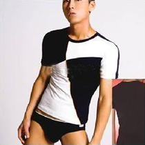 Summer new mens round collar short sleeves elastic tight fit for undershirt collage short sleeves T-shirt male cotton compassionate t