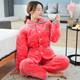 Women's winter pajamas, thickened three-layer quilted flannel and velvet, warm, large size, can be worn outside, cute coral velvet home clothes