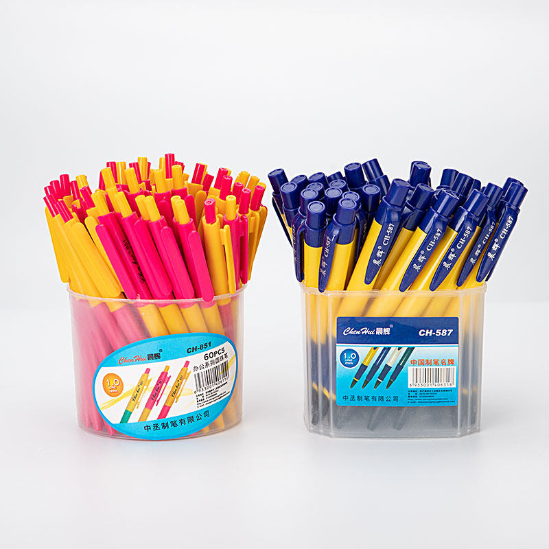 Coarse Core Oil Pen Morning Glow CH-851 Ballpen Sign Pen 1 0mm Ball-point Pen Refill Press Ball-point Pen Blue Pen