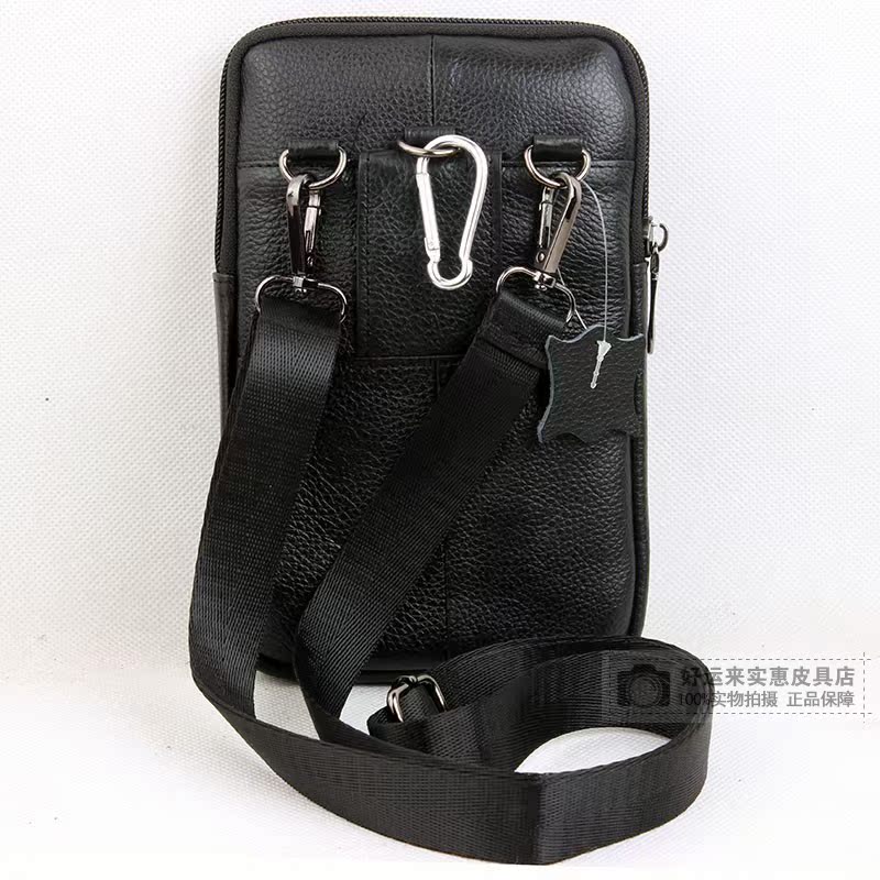 Da nam túi điện thoại di động kinh doanh ngoài trời vai đơn chéo đa chức năng Túi da 6 inch 7 inch đeo đai túi đựng điện thoại đeo hông