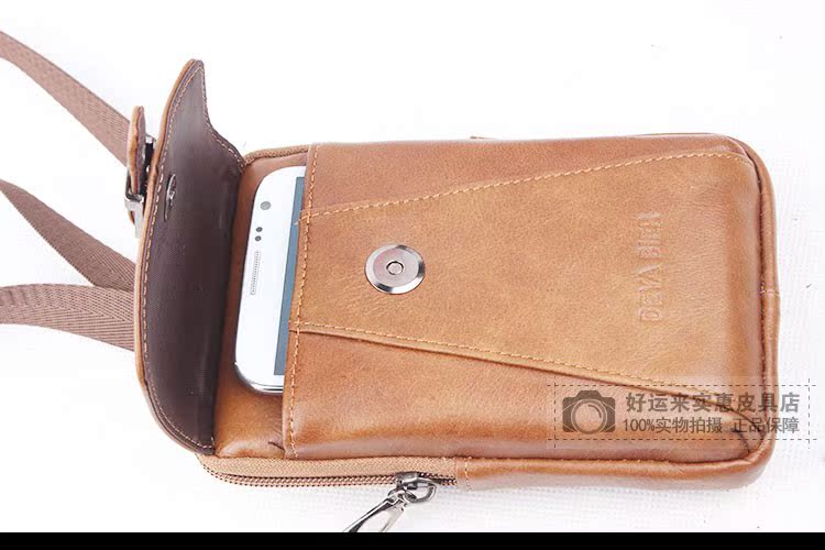 Túi da nam lớp đầu tiên đeo đai 6 inch 6,2 inch 6,3 inch dọc túi điện thoại di động túi đựng điện thoại đa năng