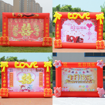 New Chinese style 4m 5m wedding celebration wedding gas arch rainbow door inkjet wedding inflatable arch background wall