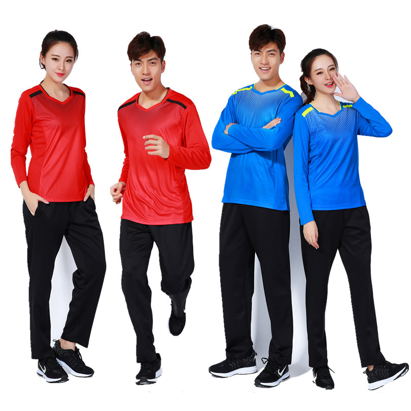 New Pint Speed Dry Long Sleeve Volleyball Suit Suit Men And Women Tennis Jersey Training Competition Uniforms Customised Shuttlecock Jersey Match Suit