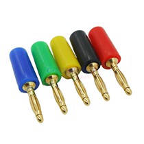 Pure copper gold - plated 2mm banana plug 2 mm banana public lantern head K2 experimental test for red and black yellow and blue