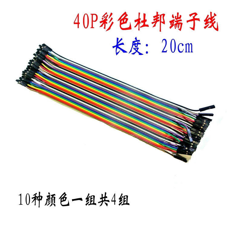 Color dress line 40P Dupont line mother pair mother double head 1P long 20CM connection wire terminal line spacing 2 54mm