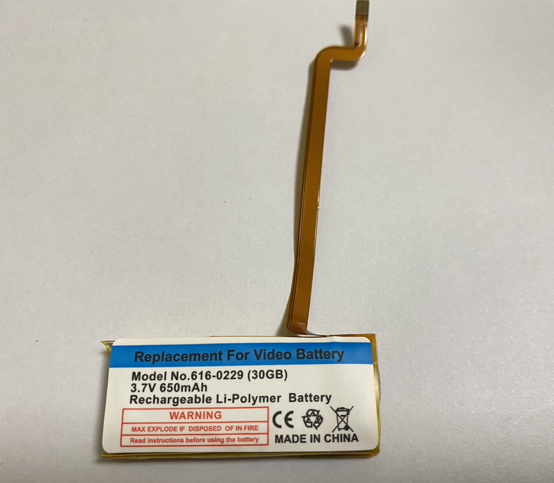 Suitable for Ipod Video 30Gb, Ipod Classic Sixth Generation A1136 with a Capacity of 650Mah