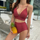 Swimsuit 2022 new ins European and American sexy bikini split three-point hot spring small breast push-up swimsuit for women
