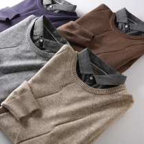 Self-heating cashmere-like advanced texture foreign trade factory autumn and winter new mens and two sweater-knitted sweatshirts