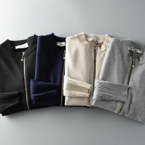 Evergreen soft skin-friendly foreign trade Japanese spring new solid color simple knitted sweater coat mens tide