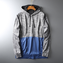 Feel the cost-effective size spring new mens hooded pullover color casual sweater jacket jacket