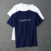 爽滑微弹 外贸男装工厂剪标尾货简约青年字母印花短袖T恤半袖夏