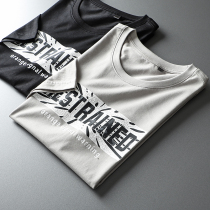 Preferred combed cotton spring and summer new mens cotton round neck letter printing short sleeve half sleeve T-shirt mens tide