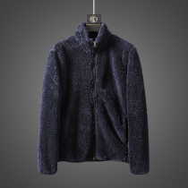 Japanese Joker foreign trade Mens factory cut-off tail goods stand collar casual long velvet fleece fleece jacket coat mens tide