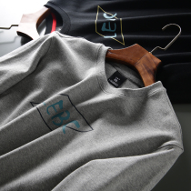 Soft and comfortable pure cotton woolen cloth foreign trade mens fashion minimalist movement round collar long sleeve sweatshirt male tide