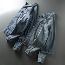 Old Passenger Bi Entrance Day Single Original Goods Autumn men sashimi with short water washed micro-bomb denim jacket jacket male tide