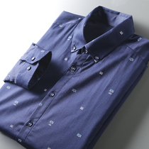 Nelli plus velvet foreign trade cut mens autumn and winter New printed casual shirt thickened thick long sleeve shirt tide tide