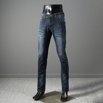 Elastic Anti-wrinkle Foreign Trade Factory Cut Mark Autumn Winter New Men Straight Barrel Washed 100 Lap Jeans Long Pants Tide