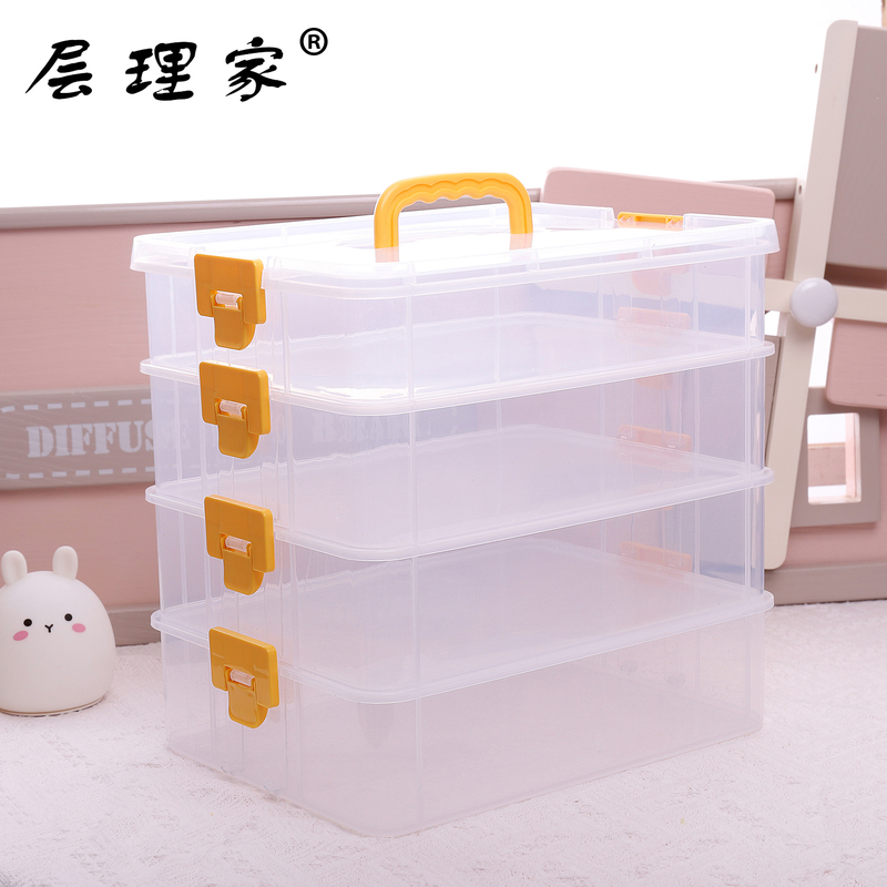 Portable Multi-Layer Storage Box for Small Cards, Nail Polish, Transparent Tape, Snowflakes, Snacks, Sorting Blocks, Children's Large Capacity Portable Multi-Layer Storage Box for Small Cards, Nail Polish, Transparent Tape, Snowflakes, Snacks, Sorting Blocks, Children's Large Capacity
