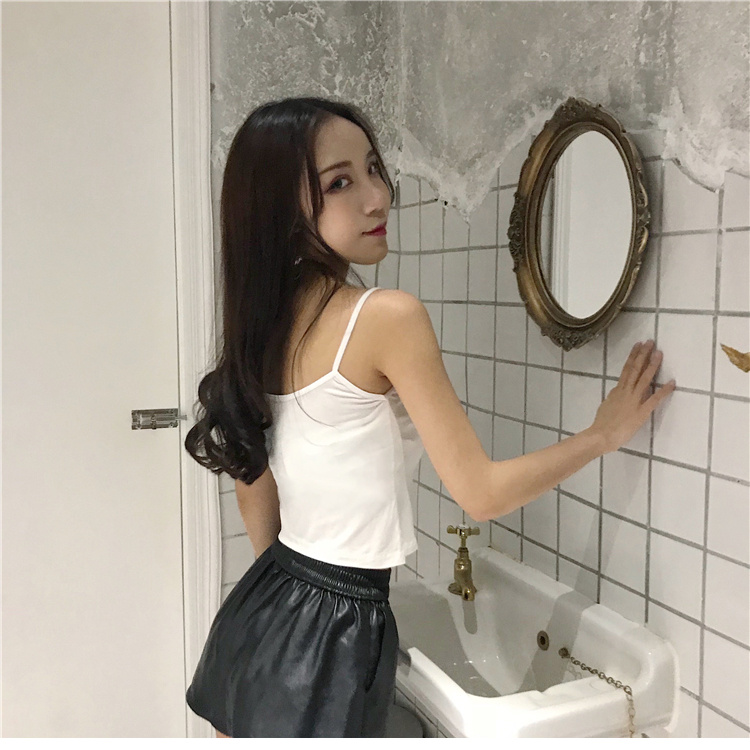 Bọc ngực vest với lỏng rốn chống ánh sáng sling nửa phương thức ngắn nữ mùa hè ống áo sơ mi hàng đầu shop thời trang nữ