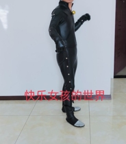 Customized PU leather tights Miracle Girl Black Cat Noel cos suit cosplay costume