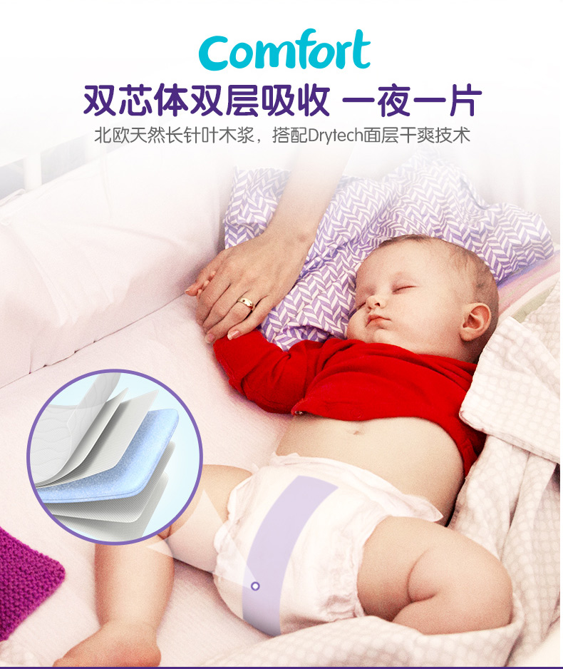 Mẫu tã nhập khẩu Libeile được cài đặt M code 6 miếng tã đêm siêu mỏng nhập khẩu châu Âu - Tã / quần Lala / tã giấy ta bim cho be