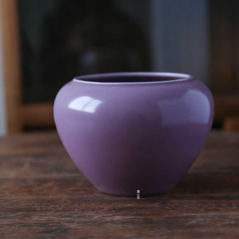 Zhenshantang tea wash extra large Jingdezhen tea wash ceramic household tea wash water bowl kung fu tea tea accessories