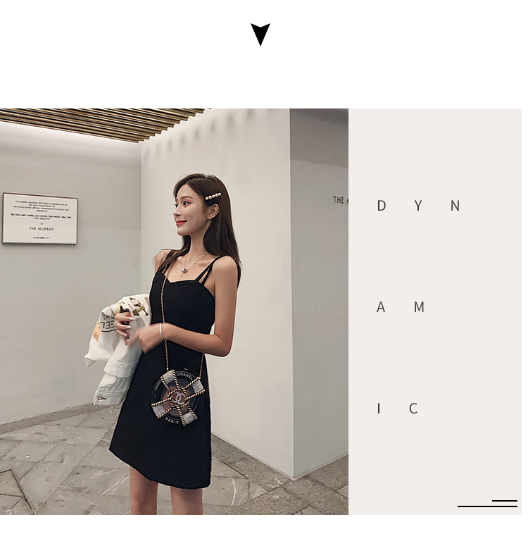 Aya Wang Jingya màu đen gợi cảm nhỏ xinh dây đeo mới hè 2019 nữ phiên bản Hàn Quốc của áo dài - Sản phẩm HOT đầm suông chữ a