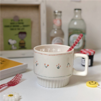 ins ceramic cherry simple mug cute girl coffee milk breakfast Nordic creative personality water cup