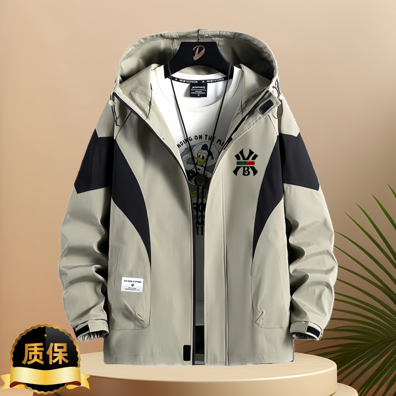 Modern Trendy Brand New Student Spring and Autumn Windproof Stylish Hooded Jacket for Men 2026 Youth American Style Top