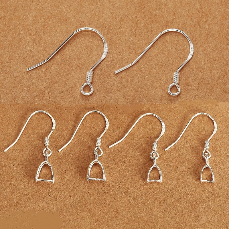 999 Pure Silver Ear Hooks DIY Earring Accessories Handmade Materials Pure Silver Ear Pins Hypoallergenic Ear Jewelry Ear Drops Ear Hooks