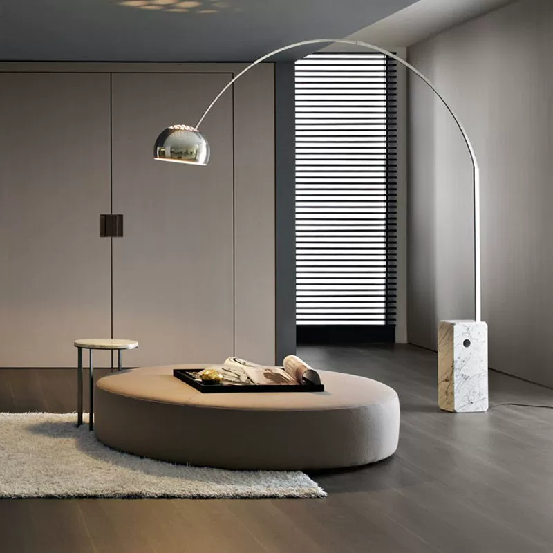 Minimalistic design marble sofa for fishing, creative villa for living room, floor lamp