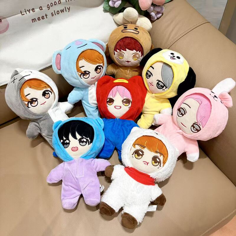 Bts (Bts) Plush Dolls with Baby Clothes, Chinese Version, Jungkook, Park Jimin, Kim Taehyung, Kim Namjoon Dolls