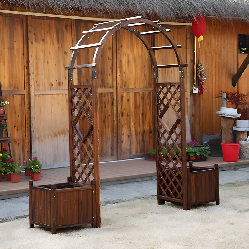 Outdoor Solid Wood Arches, Villa Courtyard Arches, Flower Beds, Farm Gates, Climbing Plant Trellises, Garden Wooden Door Frames, Decorations