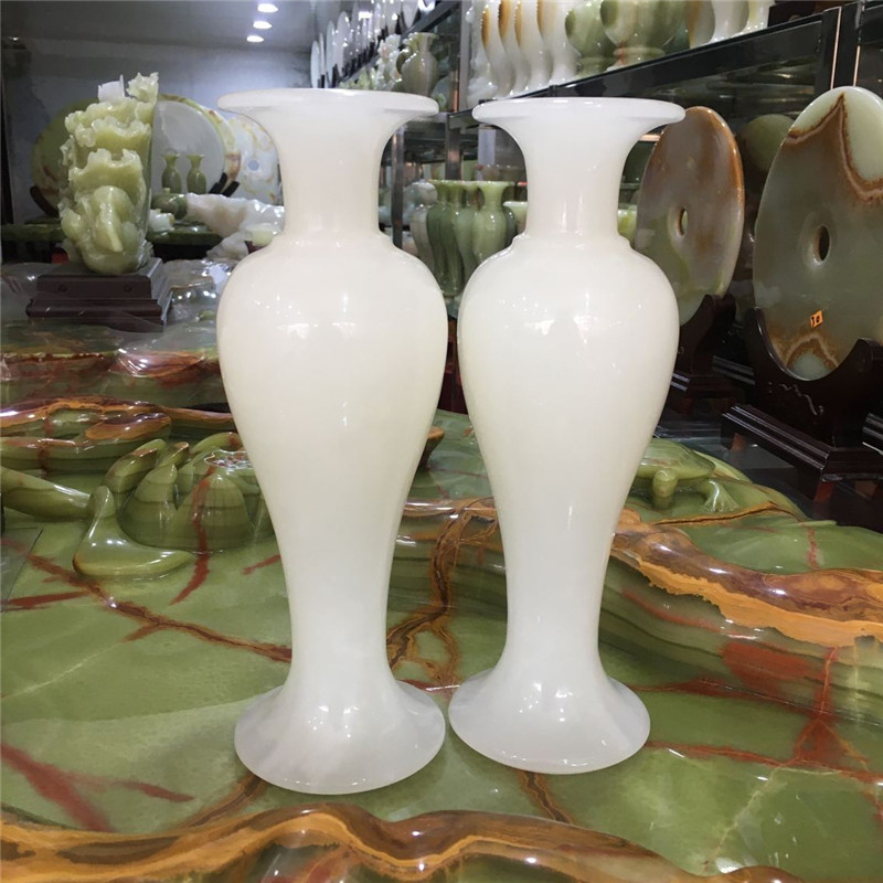 Natural Afghanistan Jade Vase Swing Piece Rich and Safe Home Home Jade Vase A Pair Of Decorative Swing Accessories