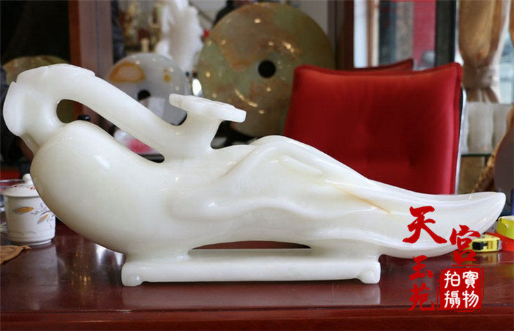 Afghanistan Jade Ruyi Swing Piece White Jade Life Ruyi Living Room Xuanguan Office TV Cabinet Handicraft Swing Decoration