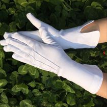 High-grade cotton lingered ceremonial white gloves specially customized for the honor guard overseas export version