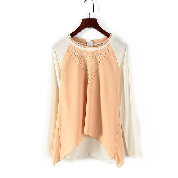 N series sản phẩm mới quầy hàng chính hãng thời trang áo voan rỗng nữ 17531 - Áo sơ mi chiffon ren