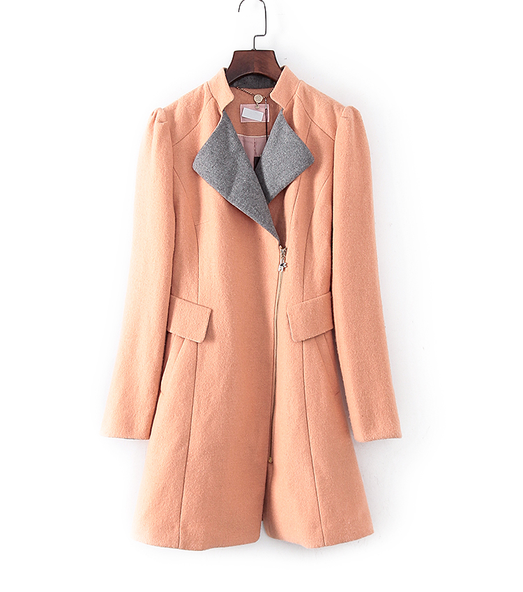 Luo loạt cao cấp quầy hàng chính hãng màu cam nhạt Hàn Quốc Lady Slim eo khí chất áo khoác nữ 10083 áo dạ lông cừu nữ đẹp
