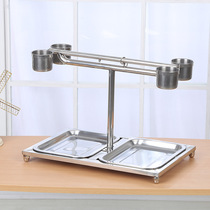 Stainless steel parrot stand bird stand I-type T-Bird Station stand stand cage bird shelf strong medium and large gray chicken Monk