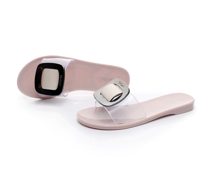 Mới vuông khóa dép sandal và dép nữ mùa hè không thấm nước hoa nhựa dép đi biển - Dép dép nhựa nữ