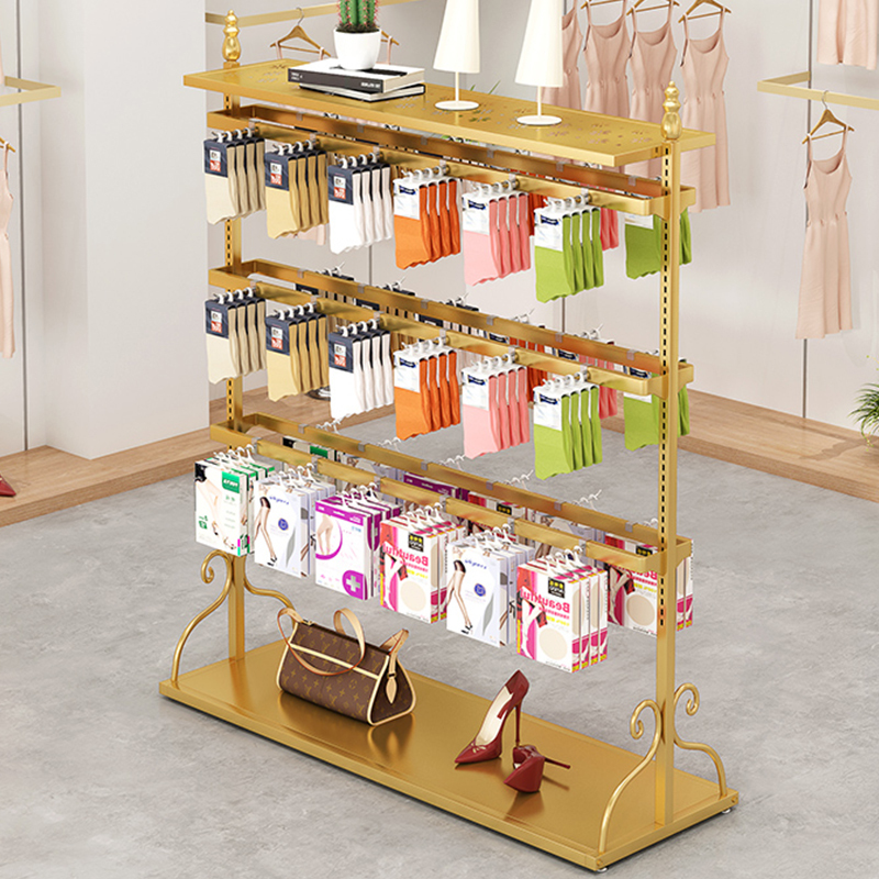 Adjustable Double-Sided Sock Display Rack, Multi-Layer Hanger for Stockings, Underwear, and Phone Cases, Jewelry Display Stand