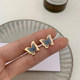 S925 silver needle retro three-dimensional butterfly earrings for women niche design simple and compact earrings for women without pierced ears ear clips