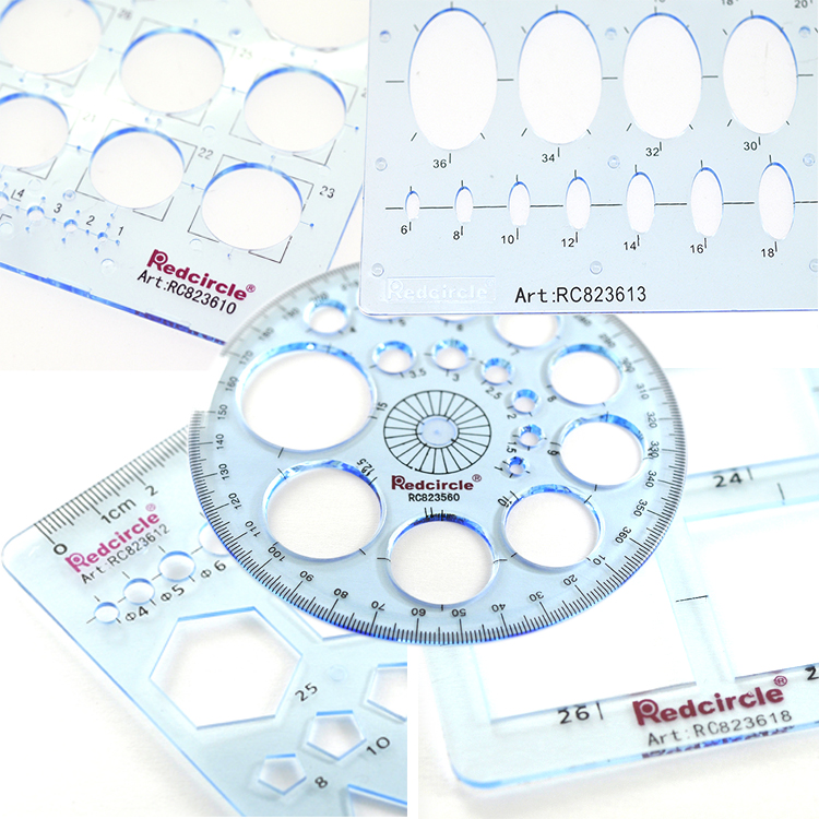 Redcircle red ring design drawing template ruler building interior furniture drawing circle elliptical grid ruler full instrument circle