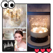 Net Red Crown Cake Decoration Pendulum Children Adult Goddess King Crown Headwear Pearl Crown Birthday Party Dress