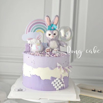 Net Red History Della Cake Decoration Hem Princess Star Della Purple Rabbit Plush Pendant Girl Birthday Dress