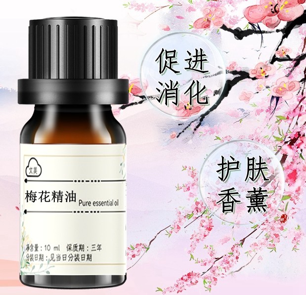 梅花精油10ml 天然植物单方促消化按摩身体 车载香薰净化空气香薰