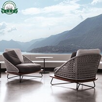 Outdoor rattan sofa terrace Terrace Courtyard Single Double Furniture Combination Hotel Villa Yang Light House Waterproof Sunscreen Chair