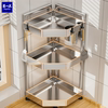 304 Stainless Steel Kitchen Storage Rack Multi-Functional Triangular Spice Rack Countertop Multi-Layer Storage Shelf Chopstick Holder Knife Holder