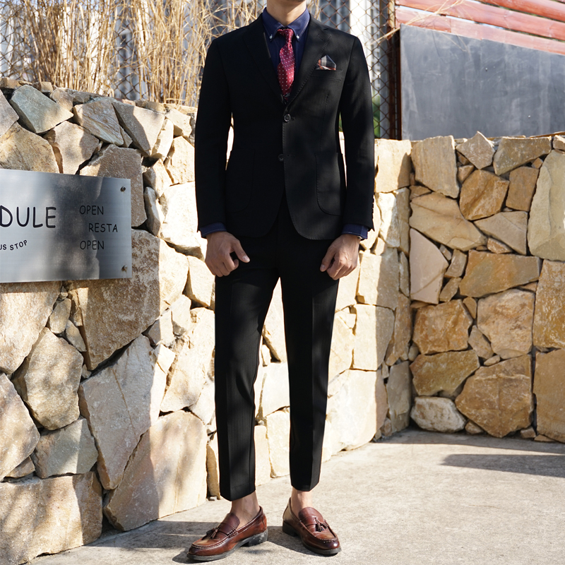 Suit phù hợp với người đàn ông của cơ thể trẻ thường Hàn Quốc phiên bản của đẹp trai phù hợp với Nam ca sĩ Anh chú rể gió váy cưới